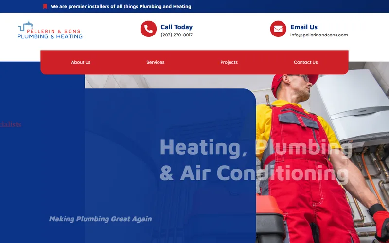 Pellerin & Sons Plumbing & Heating website